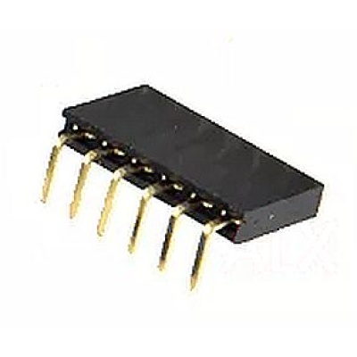 Pin headers female 1x6-pin 90 graden 2